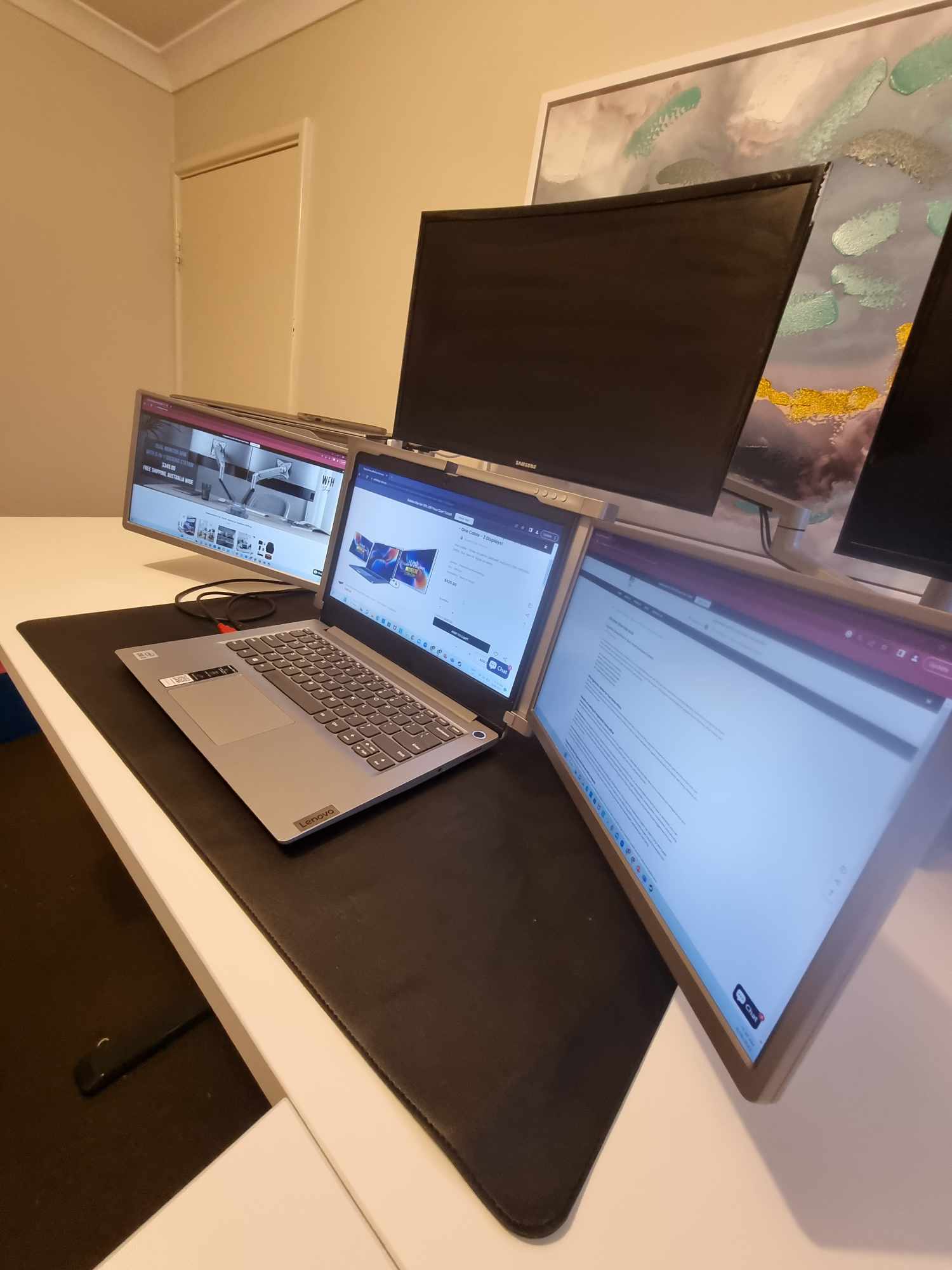 Portable Dual/Triple Laptop Screen - one cable - 2 displays! 14 & 15 inch Screens