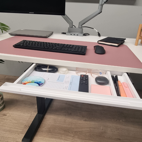 Under desk Sit Stand Drawer - slim Black or white