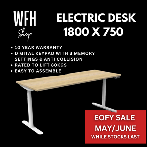 Home Office Starter Package - 1800 x 750 Desk I Ergo Chair I Cable Tray I Monitor Arms