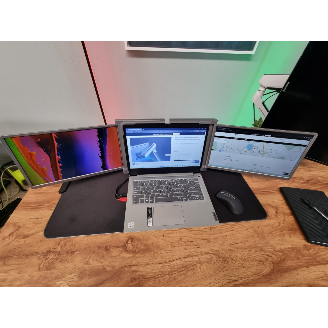 Portable Dual/Triple Laptop Screen - one cable - 2 displays! 14 & 15 inch Screens