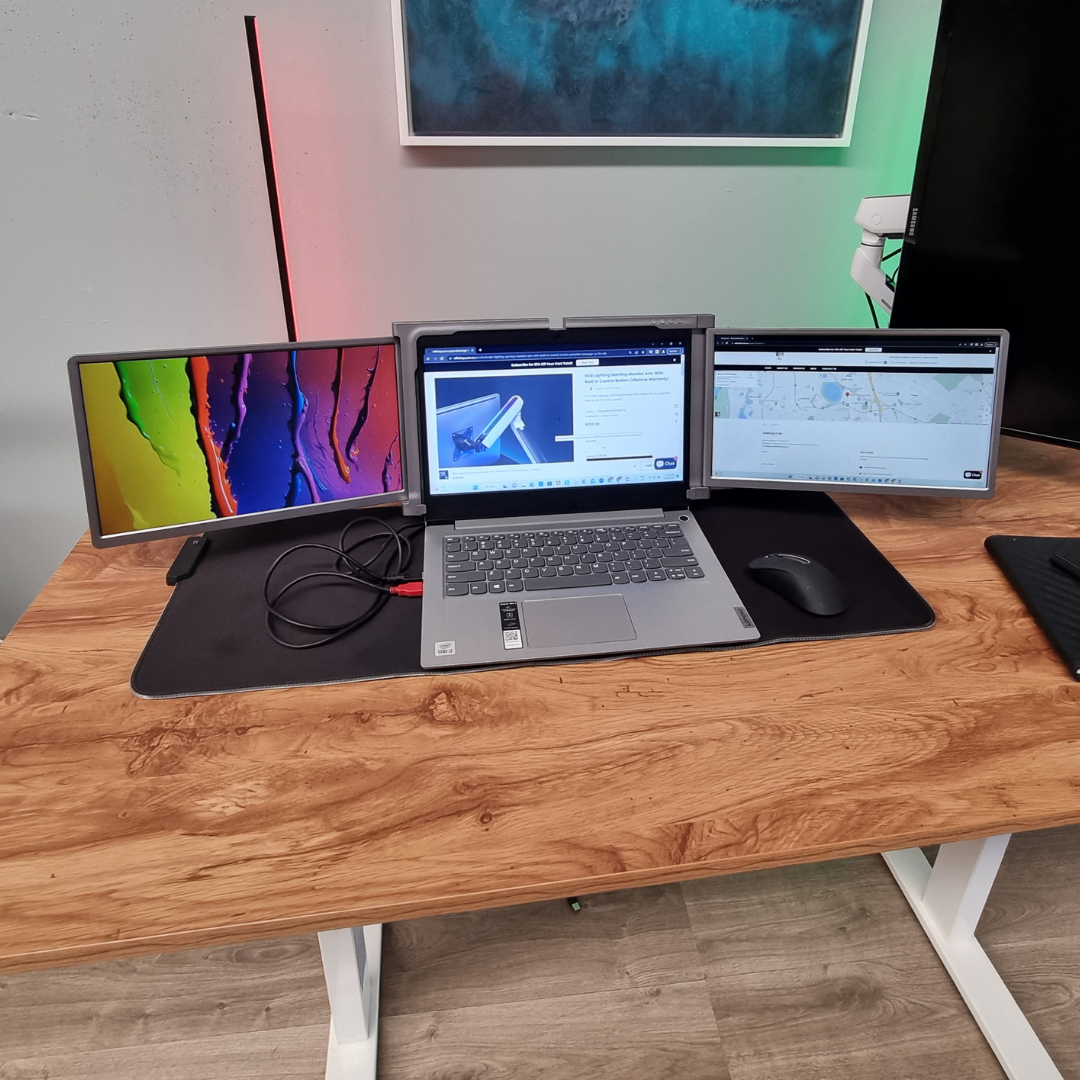 Portable Dual/Triple Laptop Screen - one cable - 2 displays! 14 & 15 inch Screens