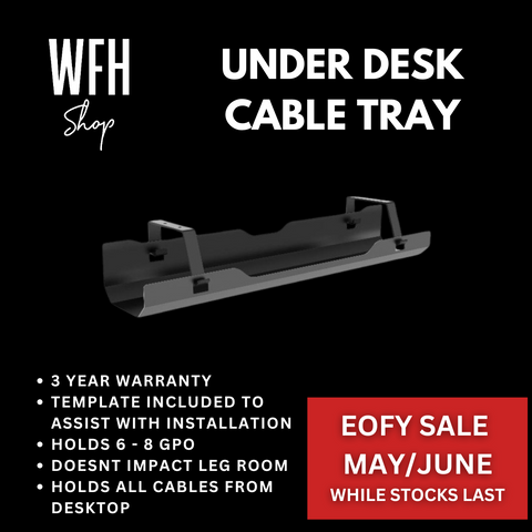 Home Office Starter Package - 1800 x 750 Desk I Ergo Chair I Cable Tray I Monitor Arms