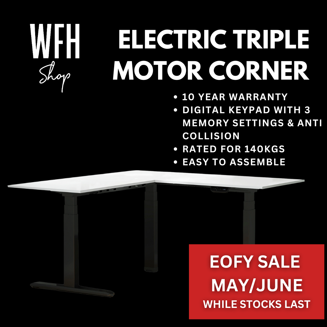 Triple Motor L-Shape Electric Sit-Stand Desk | WFH06-33D | Sit-Stand Desk with Gyro-Current Collision Avoidance