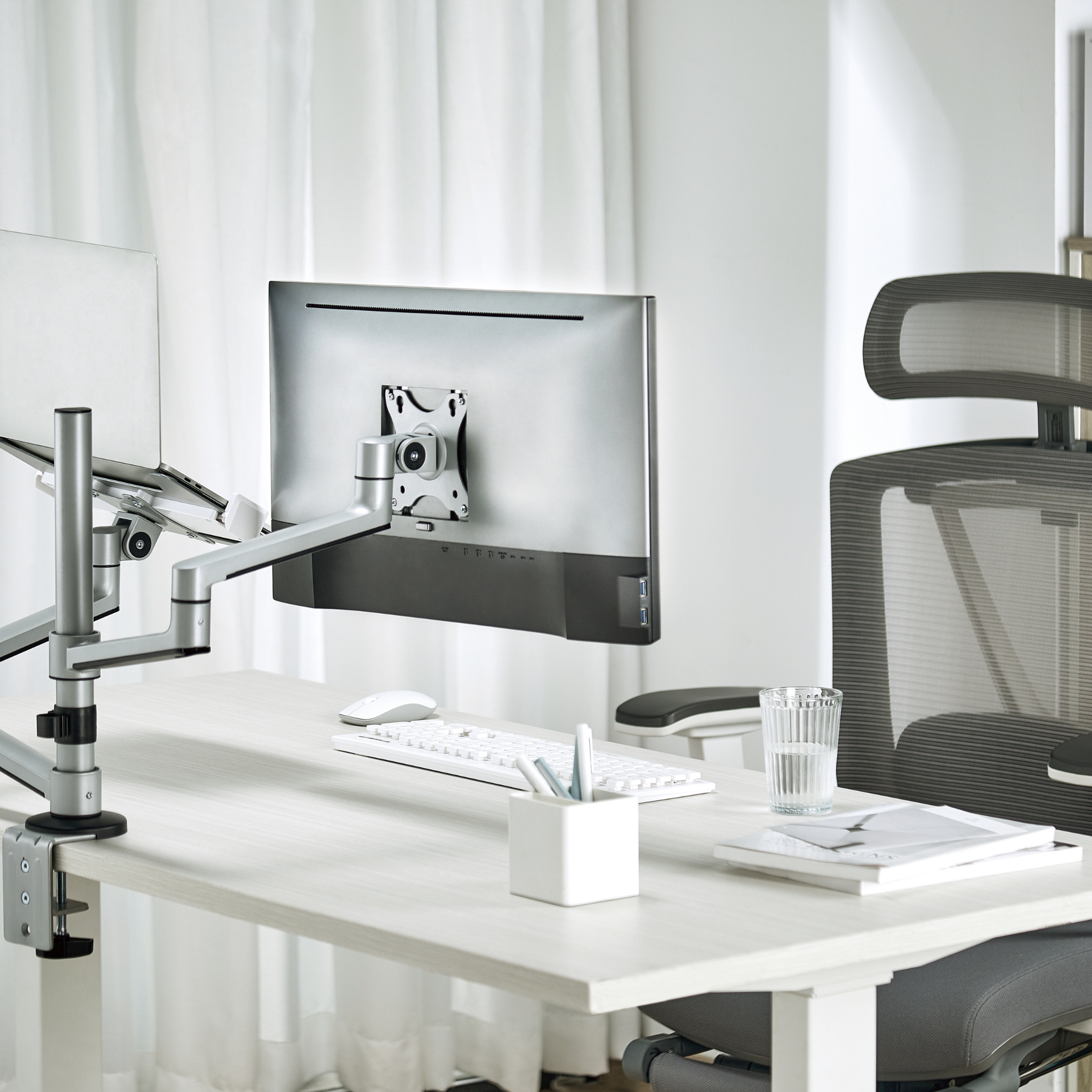 Premium Articulating Monitor Arm with Laptop Tray to suit 17" - 32" Monitors and 11.6" - 17.3" Laptops (Lifetime Warranty)