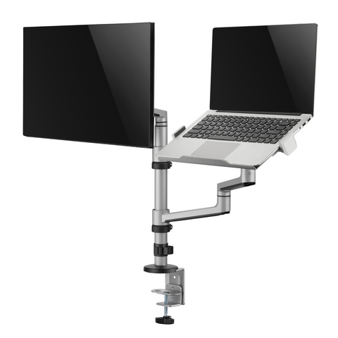 Premium Articulating Monitor Arm with Laptop Tray to suit 17" - 32" Monitors and 11.6" - 17.3" Laptops (Lifetime Warranty)