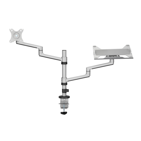 Premium Articulating Monitor Arm with Laptop Tray to suit 17" - 32" Monitors and 11.6" - 17.3" Laptops (Lifetime Warranty)
