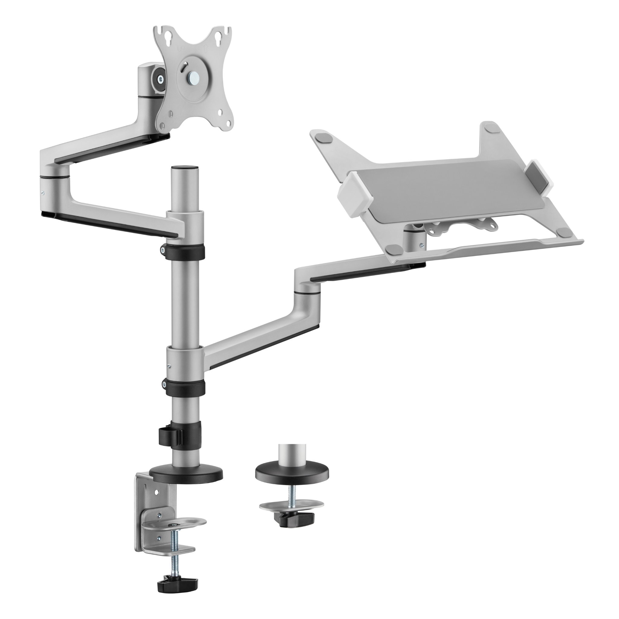 Premium Articulating Monitor Arm with Laptop Tray to suit 17" - 32" Monitors and 11.6" - 17.3" Laptops (Lifetime Warranty)