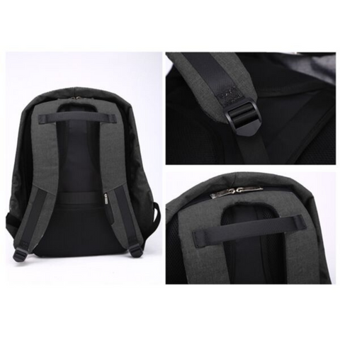 Travel Laptop Bag with USB Charging - Black