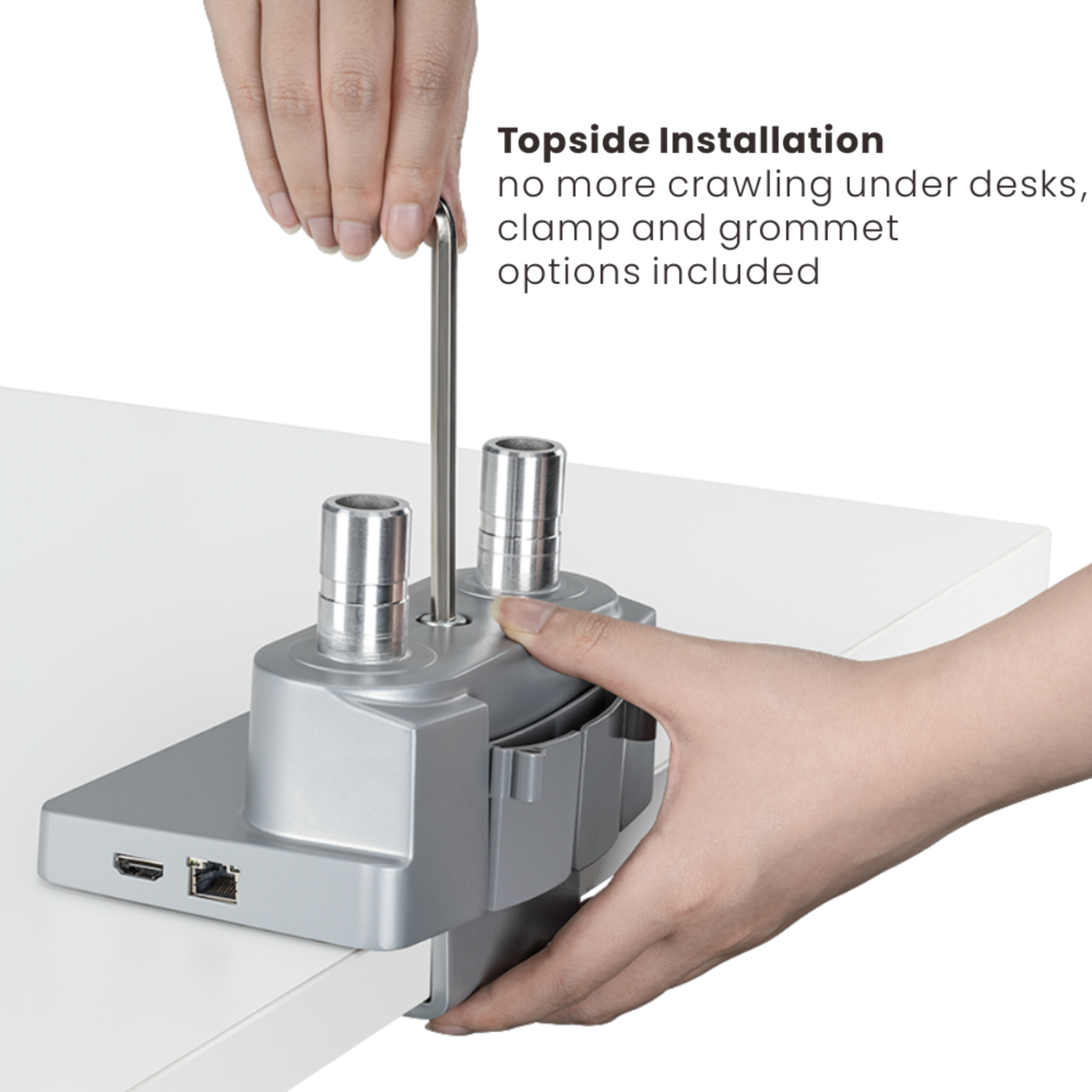 Docking Light Spring Double Monitor Arm with 8-IN-1 Docking Station | Gas Spring Mount ...