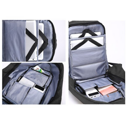 Travel Laptop Bag with USB Charging - Black