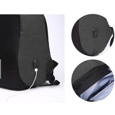 Travel Laptop Bag with USB Charging - Black