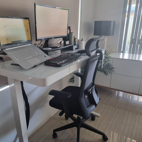 Ergonomic Sit Stand White Desk 1200 x 600