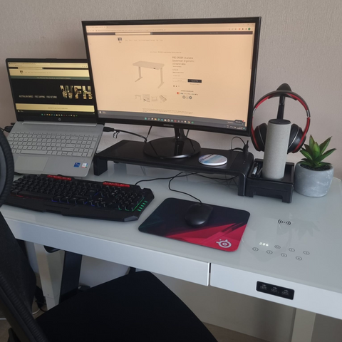 Ergonomic Sit Stand White Desk 1200 x 600