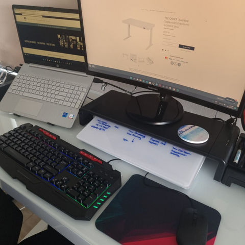 Ergonomic Sit Stand White Desk 1200 x 600