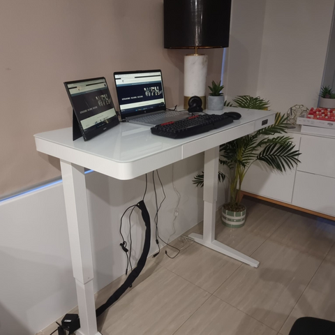 Ergonomic Sit Stand White Desk 1200 x 600