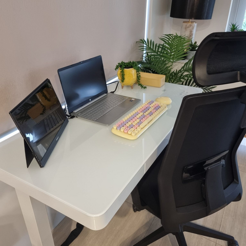 Ergonomic Sit Stand White Desk 1200 x 600